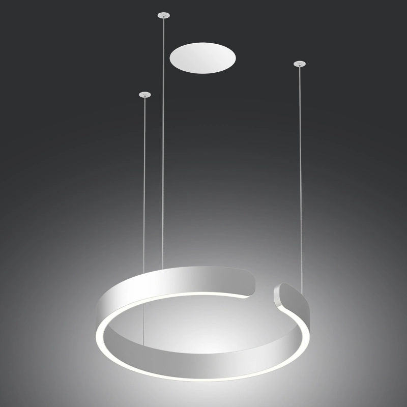 Lustre LED en forme de cercle avec plumes suspendues, design moderne pour la décoration intérieure