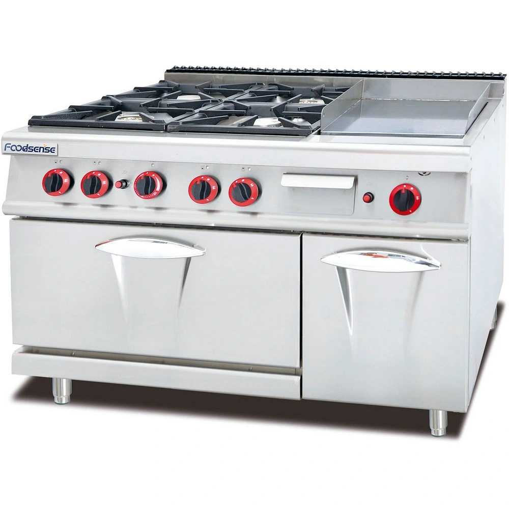 High-End Luxury Commercial Kitchen Equipment 4-Burner Gas Range with Oven