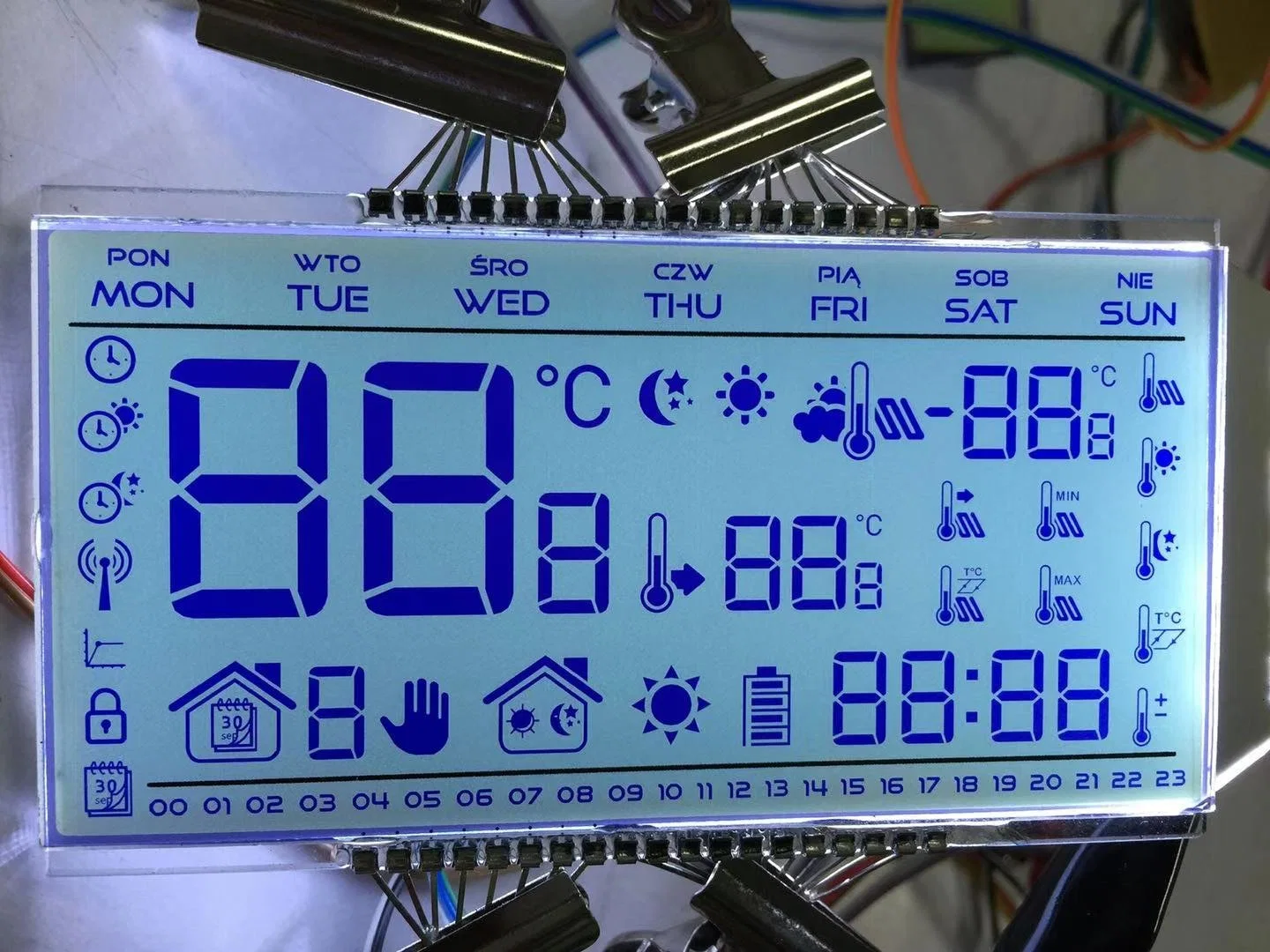 High Contrast LCD Display 7 Segment Va Type LCD for Termometro Digital