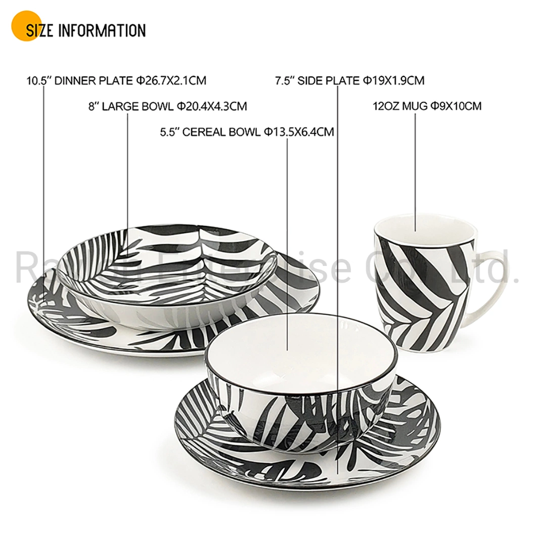 Comercio al por mayor de lujo de alta calidad cerámica de porcelana cena