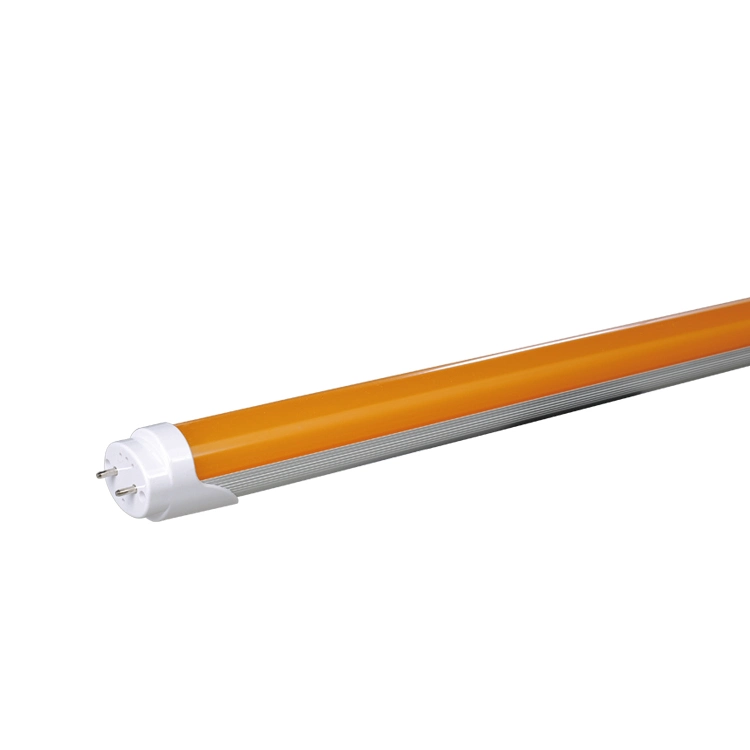 Tube fluorescent à LED anti UV 1.2 M 20 W masque jaune Tube LED avec filtre UV 500 nm lumière LED sans UV Pour l'usine médicale