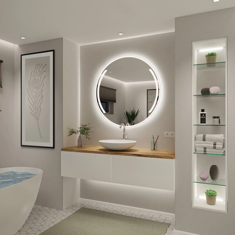 Smart Glass Home Decoration Furniture LED Bathroom Wall Mirror with Lights