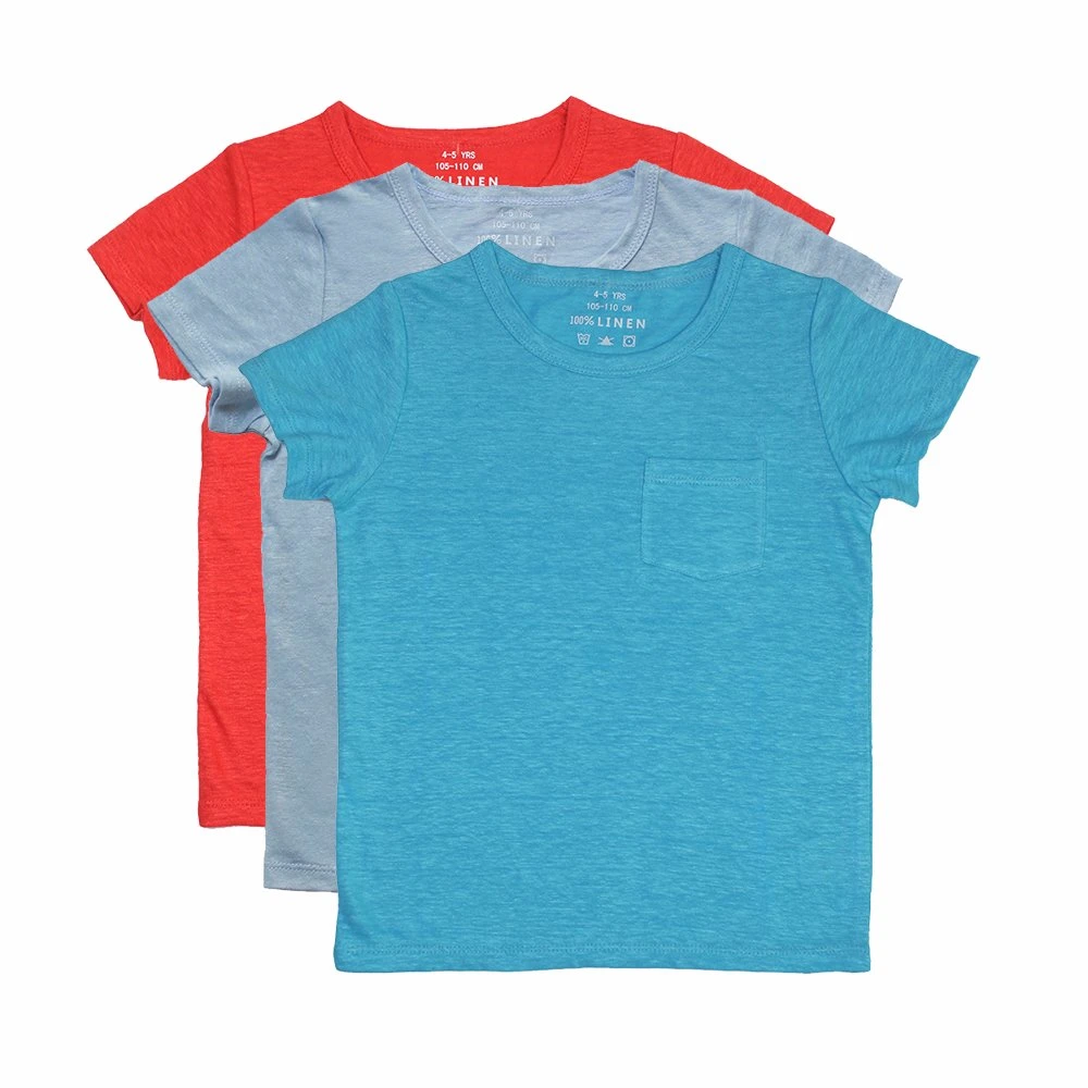 100% Linen Children&prime; S T-Shirts for Summer