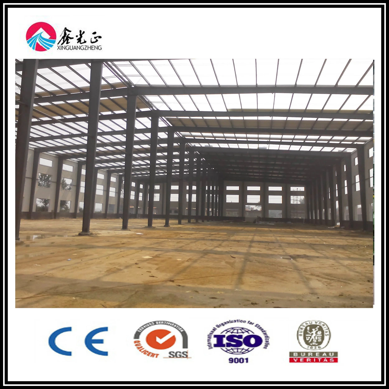 Steel Structure Warehouse with Length of 50 Meters and Width of 30 Meters.