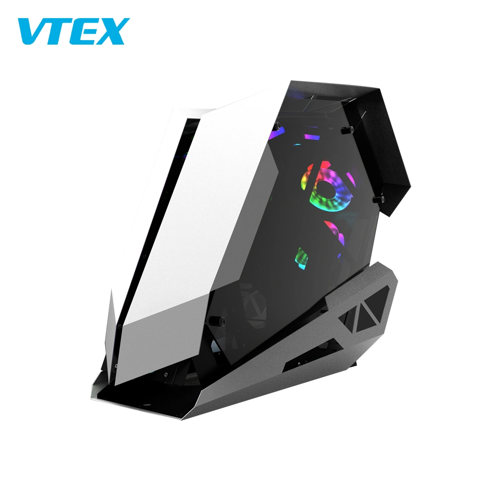 Black Case ATX Micro-ATX Cooling Glass RGB Lighting Game Computer Case with Fan