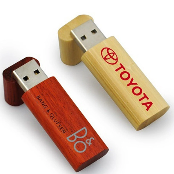 cadeau de promotion de cordon lecteur Flash USB en bois