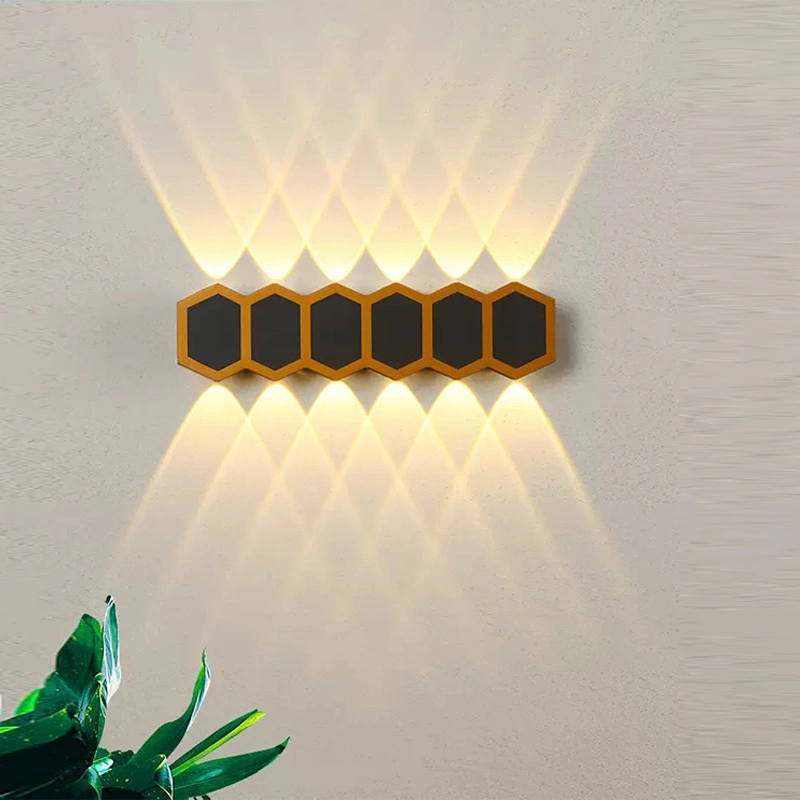 Interior ao ar livre moderno para cima e para baixo para decoração Home Garden Aplique LED redondo