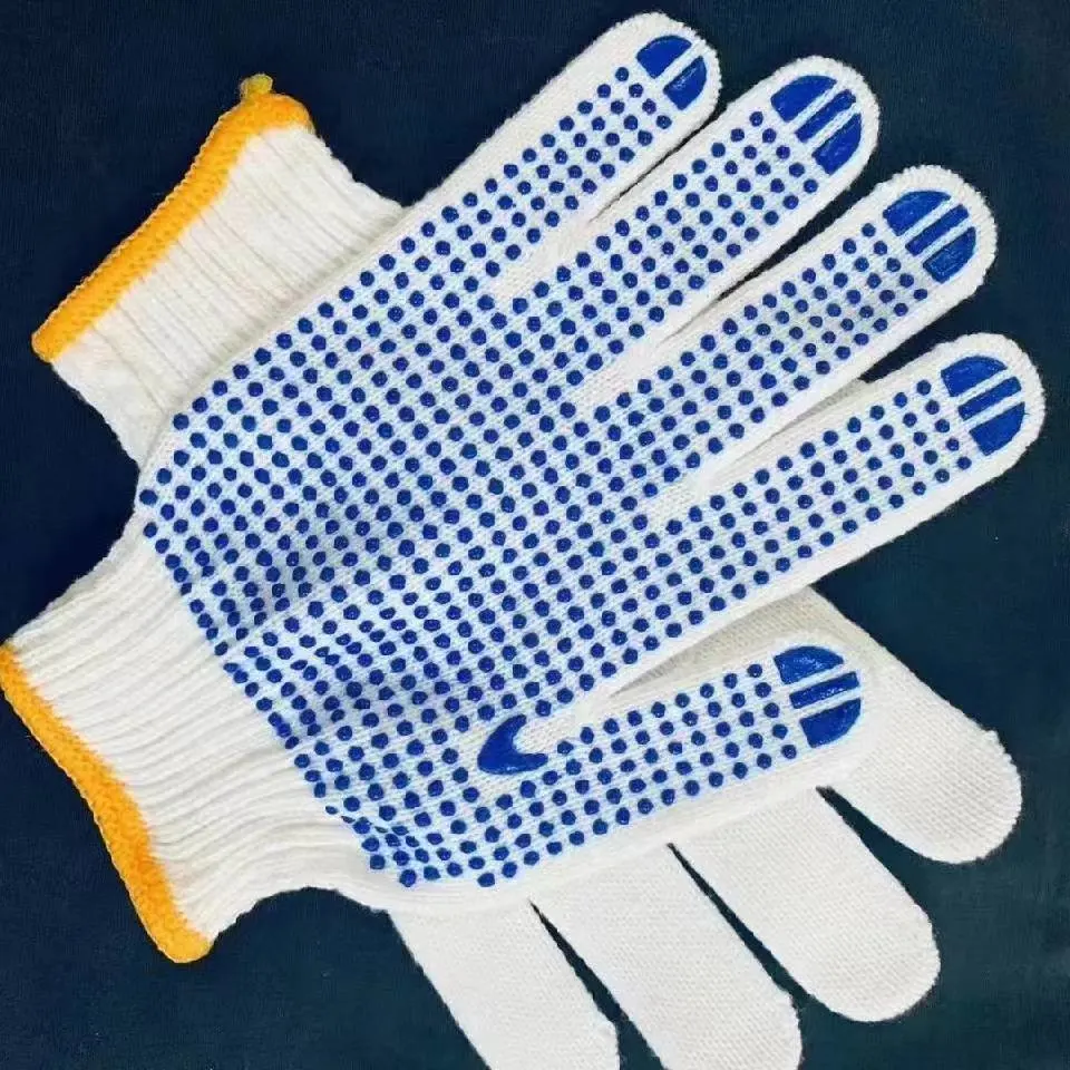 7gauge Bleach White Construction Work Labor PVC Dotted Cotton Glove China Wholesale/Supplier