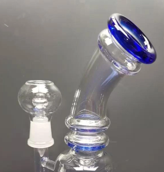 Ordinateur portable de petite Pipe en verre bleu en verre coloré Pipe Honeycomb Perc Rig DAB de verre