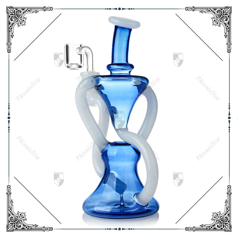 Phoenix Glass Factory Wholesale/Supplier 8 pulgadas Recycler vidrio fumar agua Tubería caliente vende aceite DAB Rig con 14mm Quartz Banger