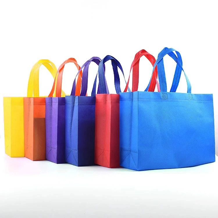 Custom Logo Printed Carry Handle Non Woven Shopping Tote Packaging Bag