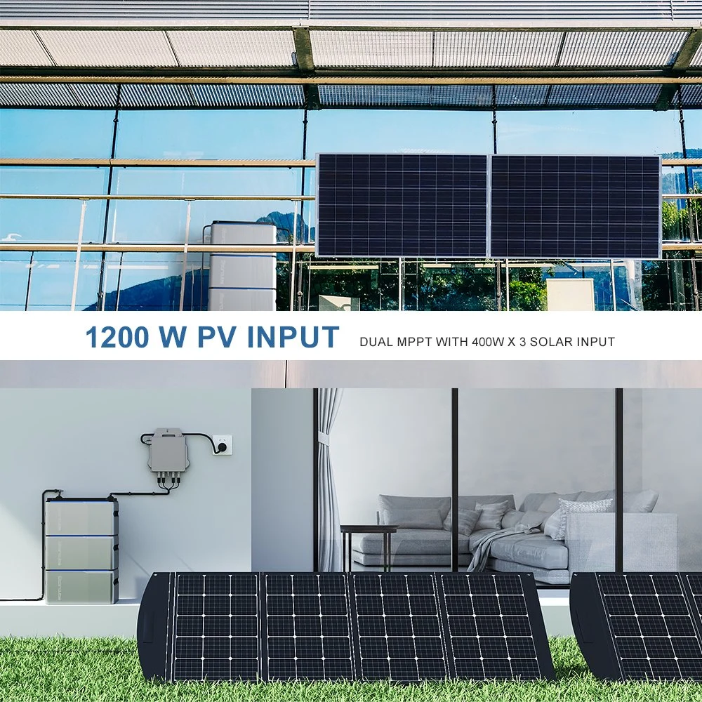 Balcony Power Station 1024wh LiFePO4, almacenamiento para Balcony Power Plant 1200W Entrada Solar, 800W salida