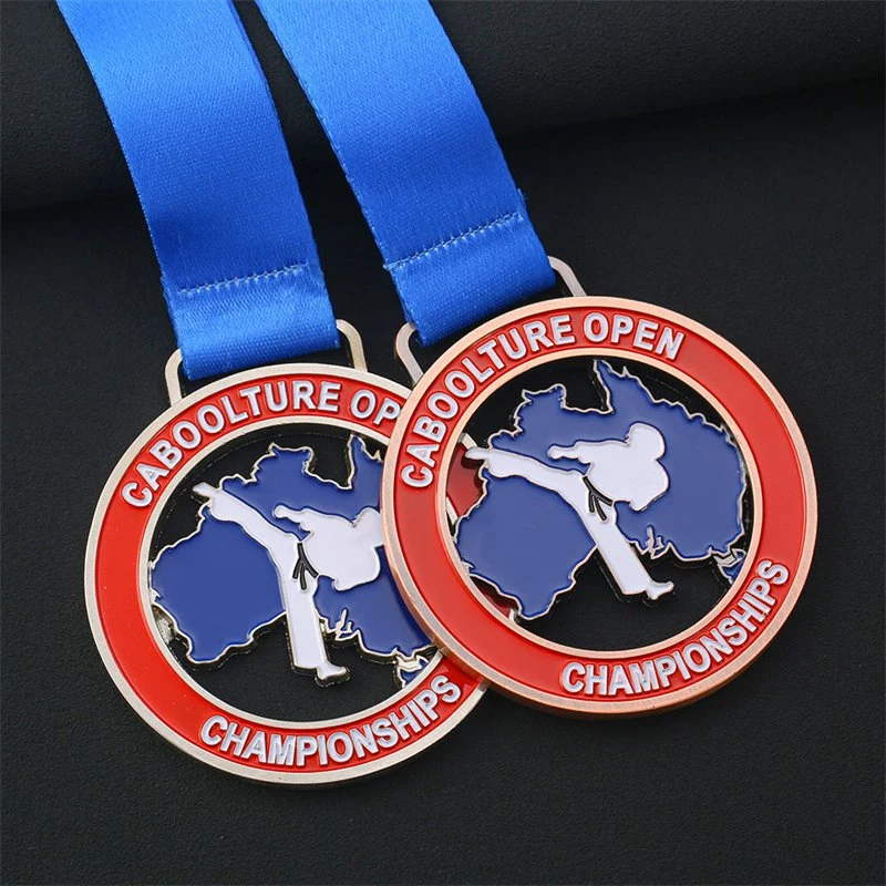 Made in China Jiaxin Crafts Wholesale/Supplier Custom Karate Run Infantry Ping-Pong Spelling Pure Copper Metal Dragonboatmedal