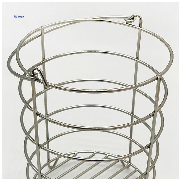 Stainless Steel Slip Mesh Round Frying Basket Stainless Steel Kitchenware Frying Basket