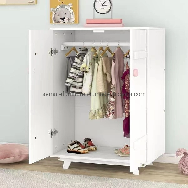 High quality/High cost performance  Modern Midsize White Wooden Wardrobe Closet for Kids Furniture