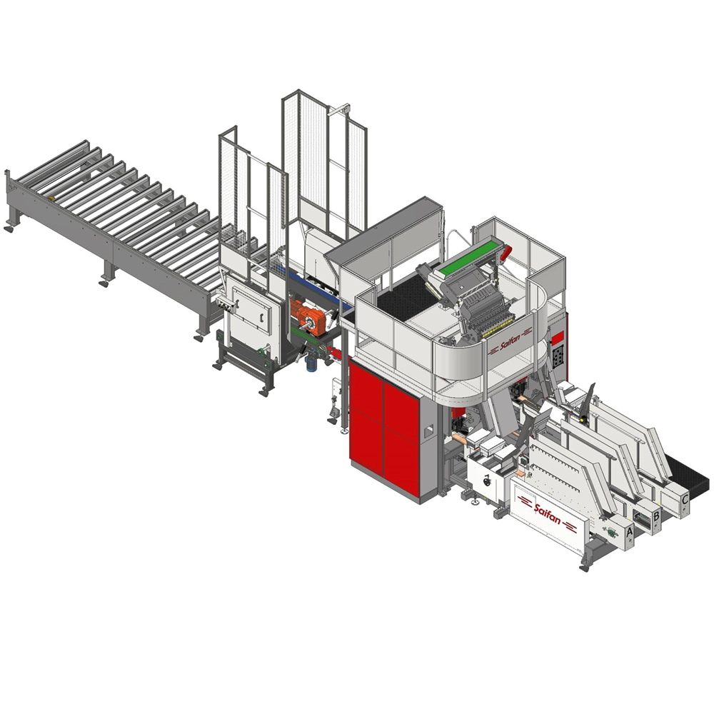 Pino de madera Epal Euro Pallet Assembly máquina produce línea / Radio Frecuencia