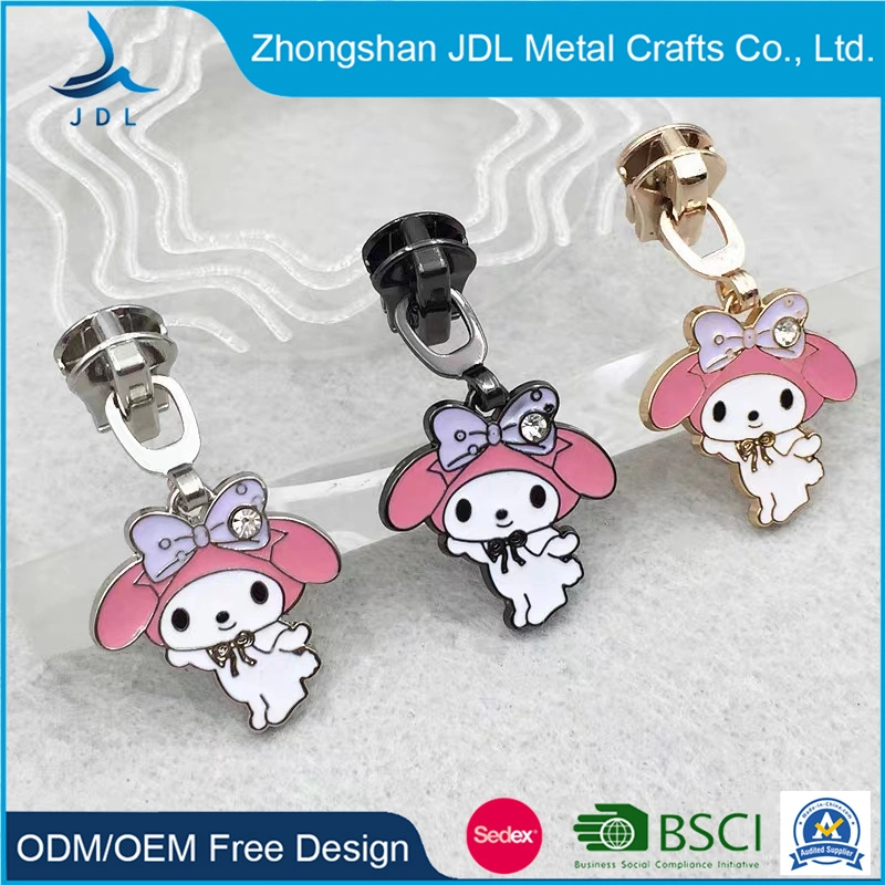 New Arrival Wholesale/Supplier Decorative Cartoons Logo Metal Zip Zipper Puller Slider for Bags Number 5 Decorative Replacement