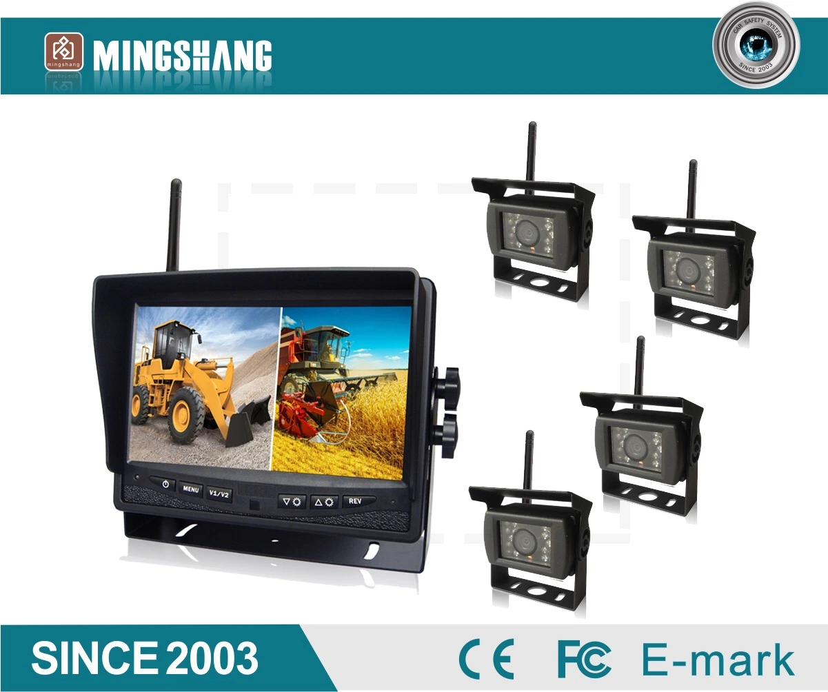 7 Inch Ahd Wireless Rearview Quad Split View Camera System