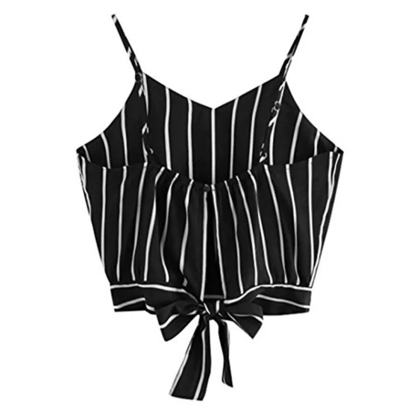 Fashion Style Sexy Hot Girls Striped Crop Women Tank Top