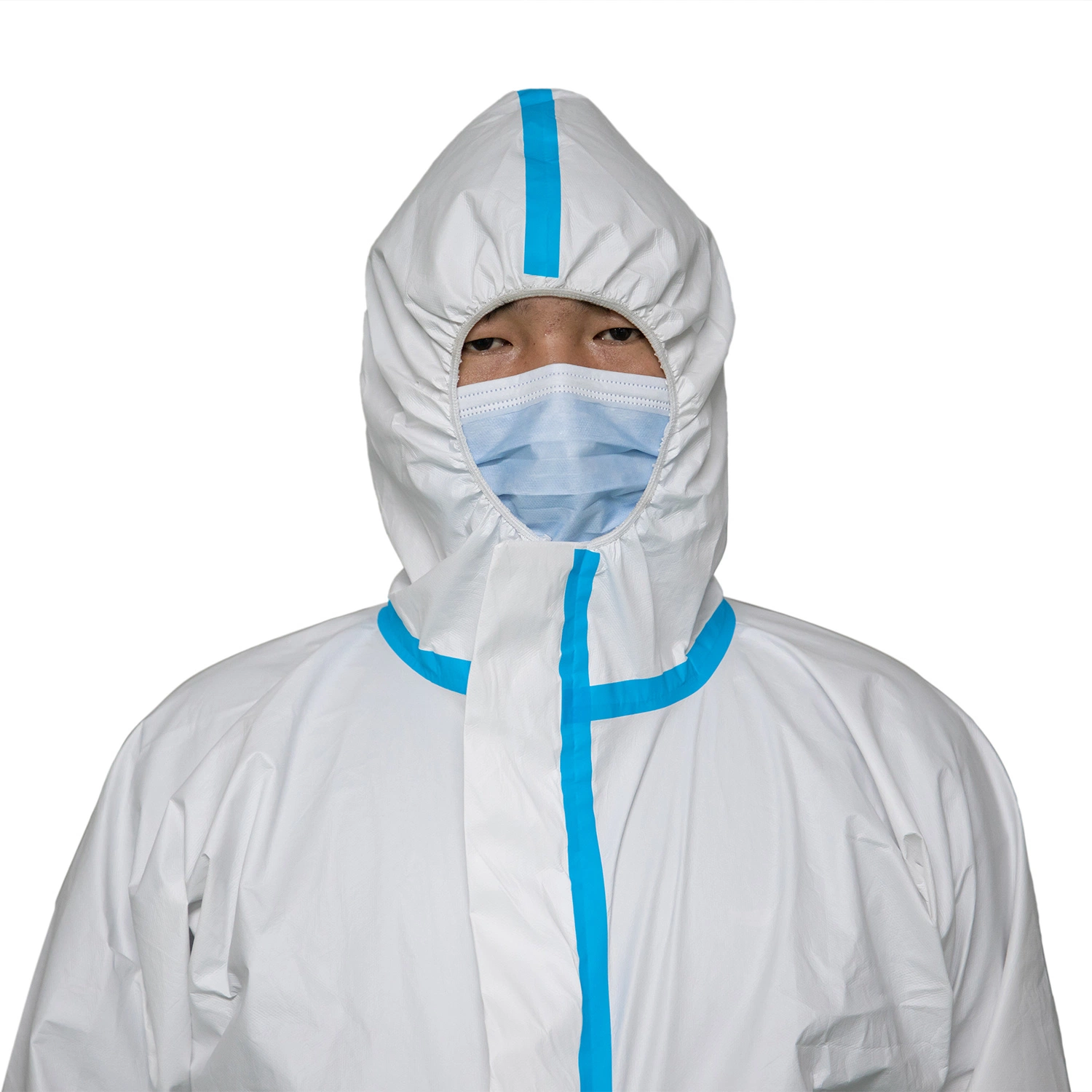 Type 4/5/6 PPE Safety Anti-Static PP PE Hooded Nonwoven Medical Coverall Suit