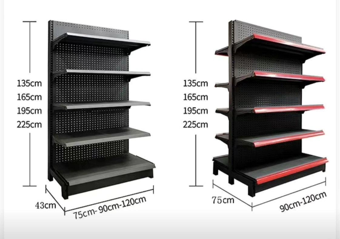 Las ventas de comestibles de la pared caliente duradera de la pantalla de metal supermercado Rack de fijación de almacén de estanterías