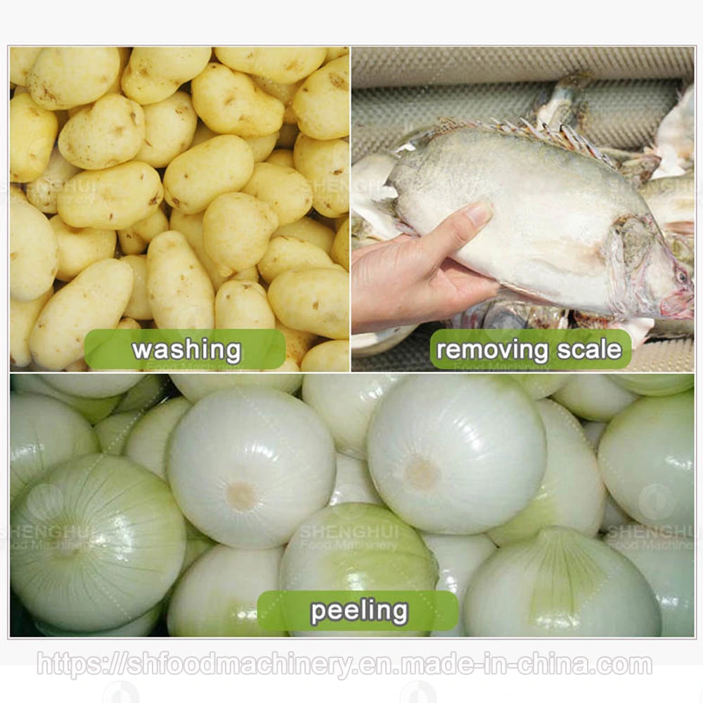 Tipo de Rolo de Escova Peeling de vegetais de raiz fruto da máquina Máquina de limpeza de equipamento de rebentamento de mandioca