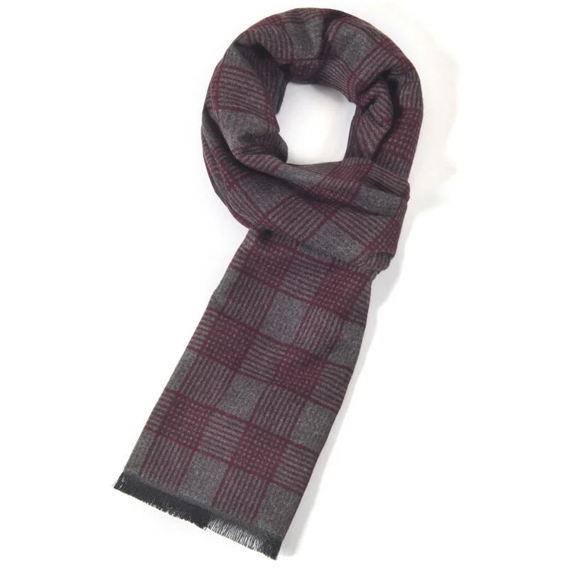 Mens Winter Cashmere Scarf Soft Plaid Scarf Custom Logo 100% Cashmere Scarf