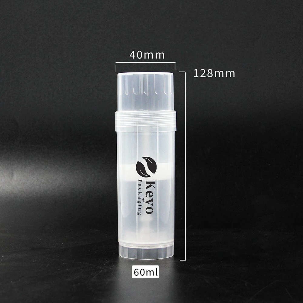 2oz 1oz Empty Transparent White Twist up Deodorant Tube Packaging