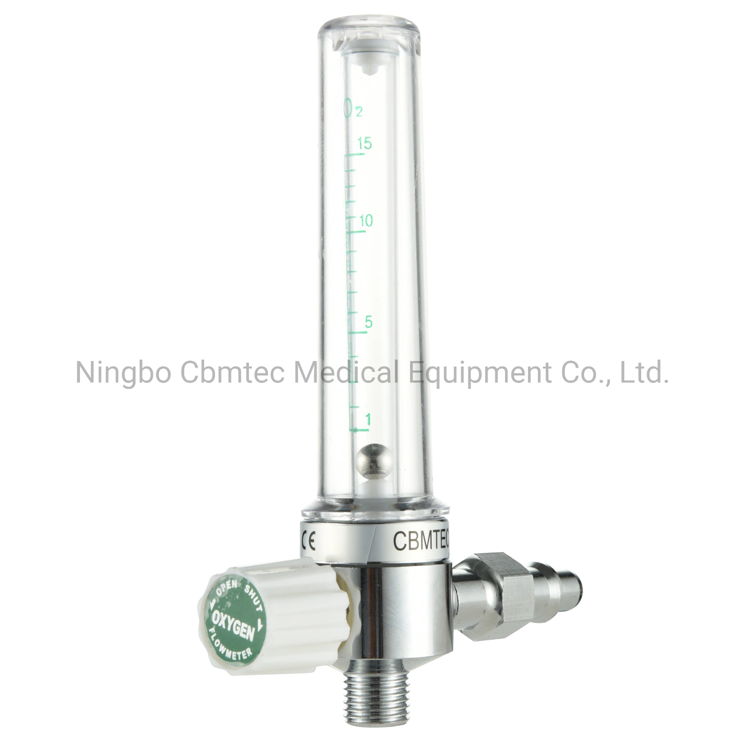 Medidor de flujo de oxígeno DIN con botella de humidificador