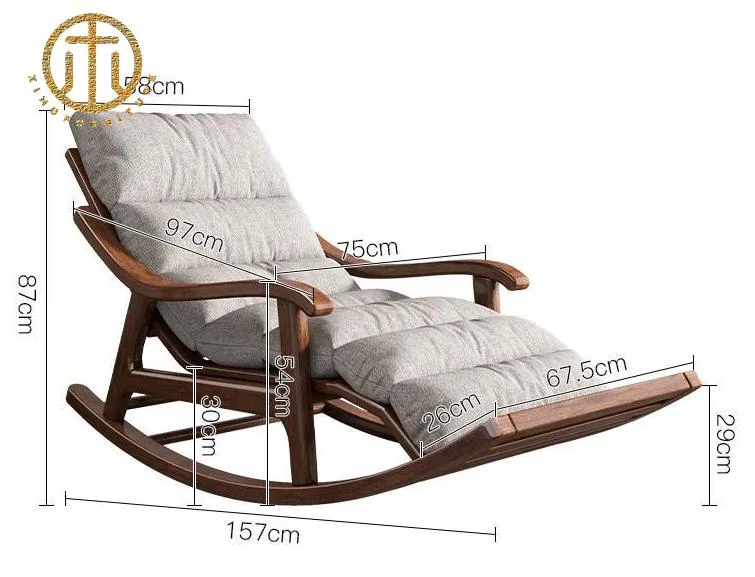 New Chinese Lazy Living Room Furniture Solid Wood Rocking Chair