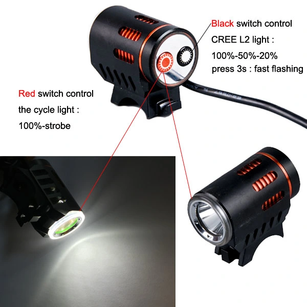 Power Indicator Multi Function CREE L2 LED Bicycle Front Light