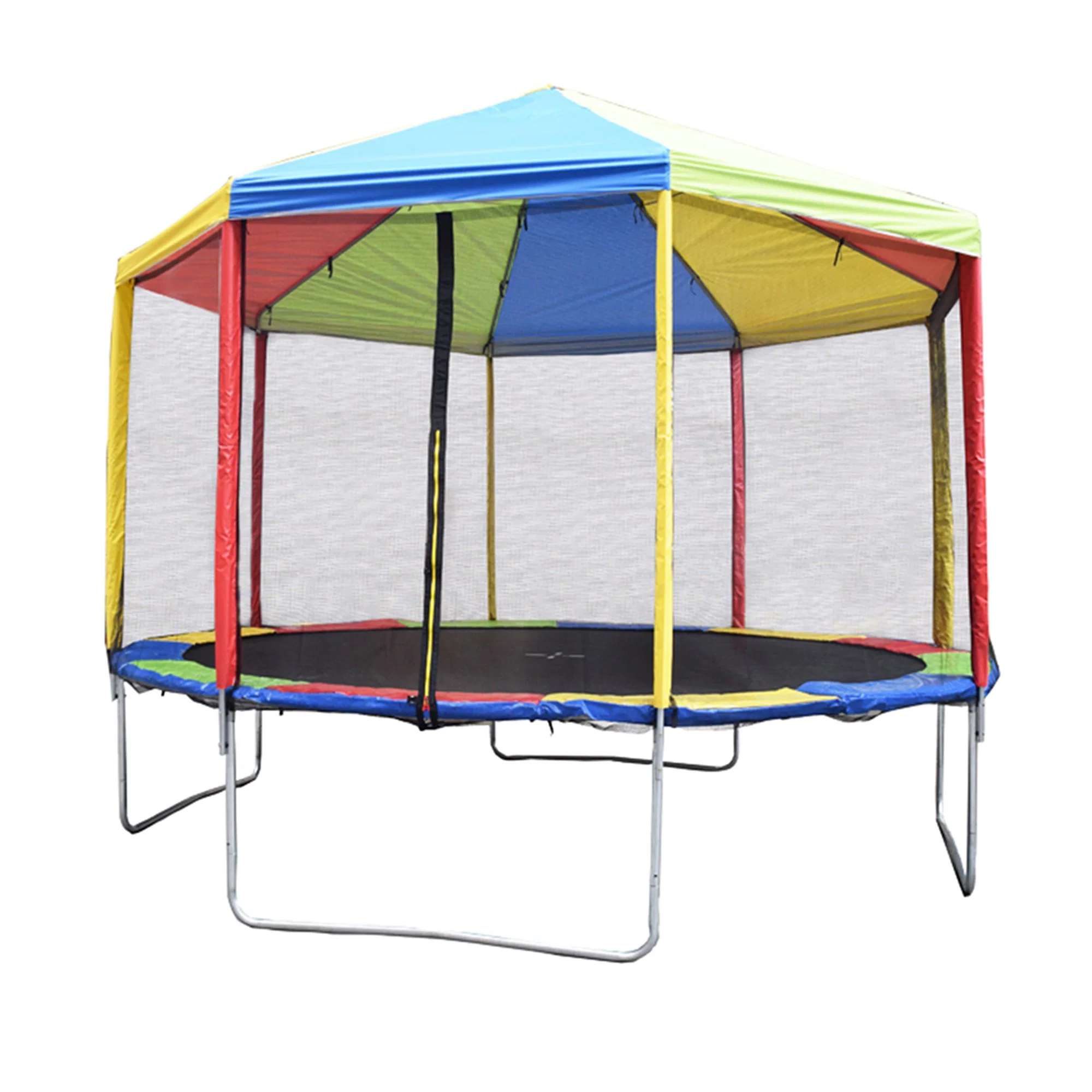 Trampolín redondo profesional para adultos y niños con carpa.