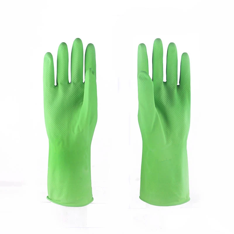 Daily Use Reusable Waterproof Natural Latex Rubber Yellow Laundry Kitchen Clean Dish Washing Household Gloves