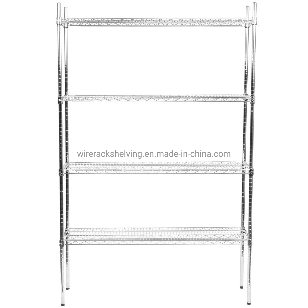 4-Shelf Adjustable Wire Storage Shelving Unit Wire Shelf, Steel Organizer Wire Rack