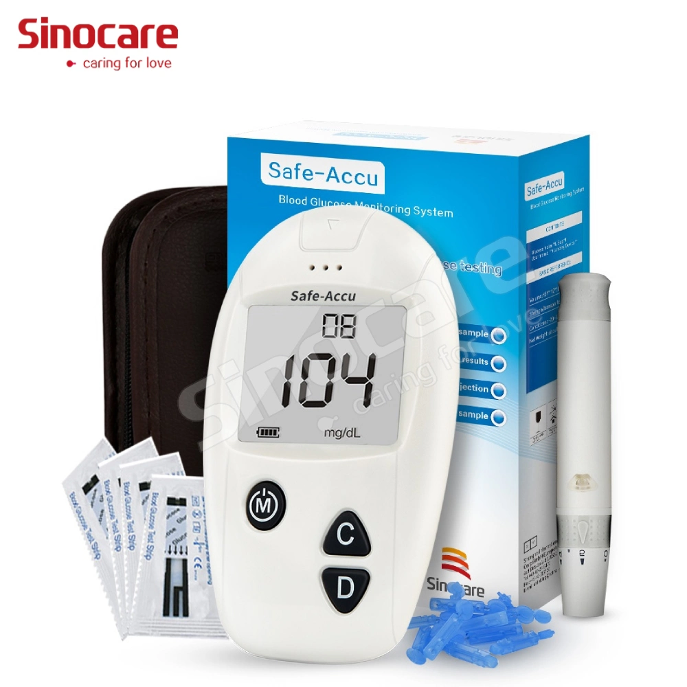 Sinocare Blood Glucose Mete Portable Medical Health Care Blood Sugar Glucose Meter for Middle Age and Old CE Certificated