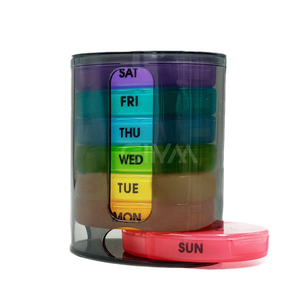 Stackable Daily Pill Organizer - 2 Times a Day Weekly Medication Reminder - Premium Weekly Am/Pm Pill Box with 7 Individual Stacking Cases