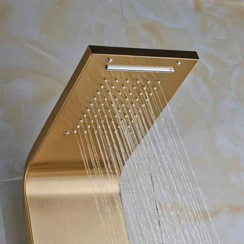 Body Massage 3-Jetted Shower Panel System with Heavy Rain Shower Rainfall Waterfall Tower System with Handheld Shower