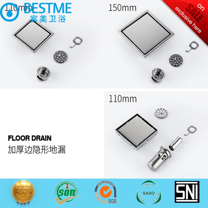 Foshan Factory Customized Size of Floor Drainer 304 Stainless Basin Drain Bf-K07-8