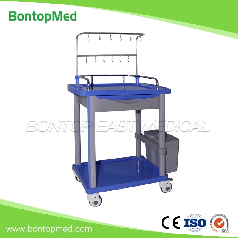 a OEM Size and Color Hospital ABS Medical Mobile Medication Changing Nursing Treatment Trolley Cart