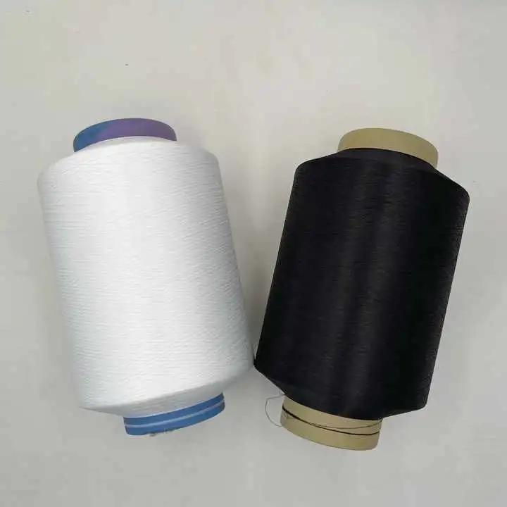 Fd High Stretch Full-Dull Nylon Black/White Elastic Spandex Traditional Single Air Covered Yarn for Sportswear Knitting