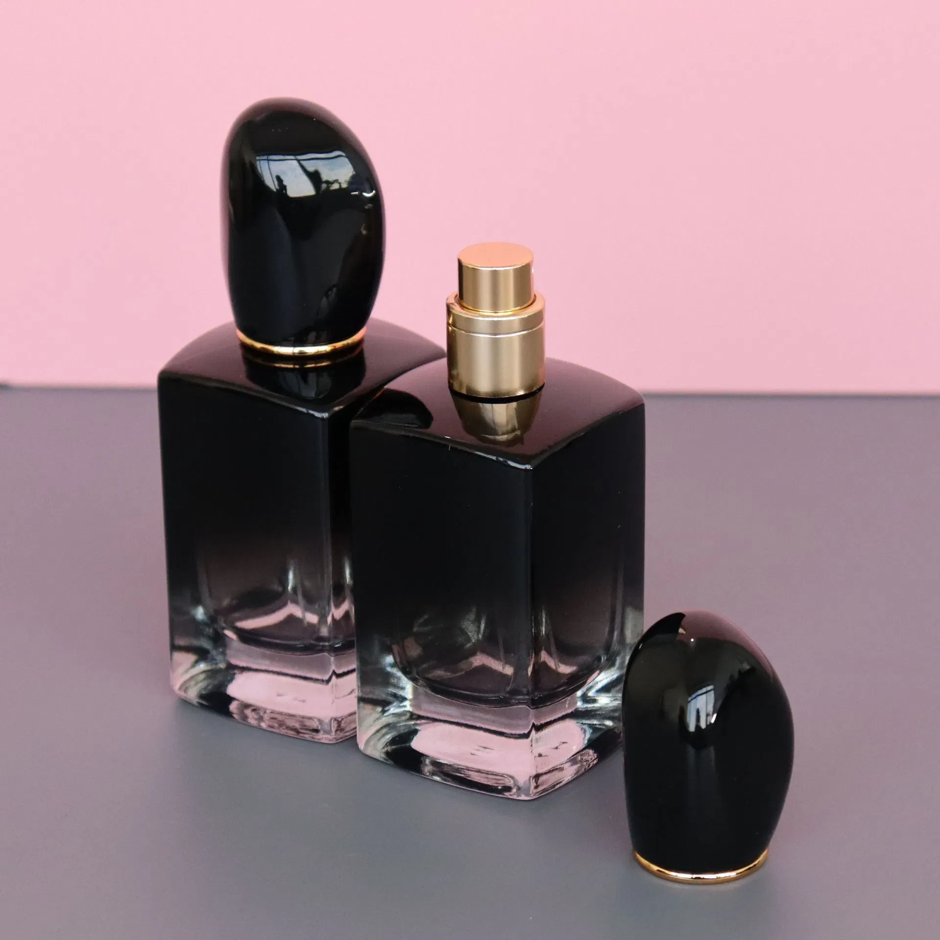 50ml Gradient Black Glass Bottle Luxury Perfume Spray Bottle Cosmetic Packaging