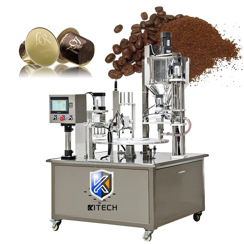 Kitech Automatic Coffee Capsule Nespresso Coffee Capsule Nitrogen Gas Flushing Form Fill Seal Wrapping Flow Packaging Packing Filling Machine