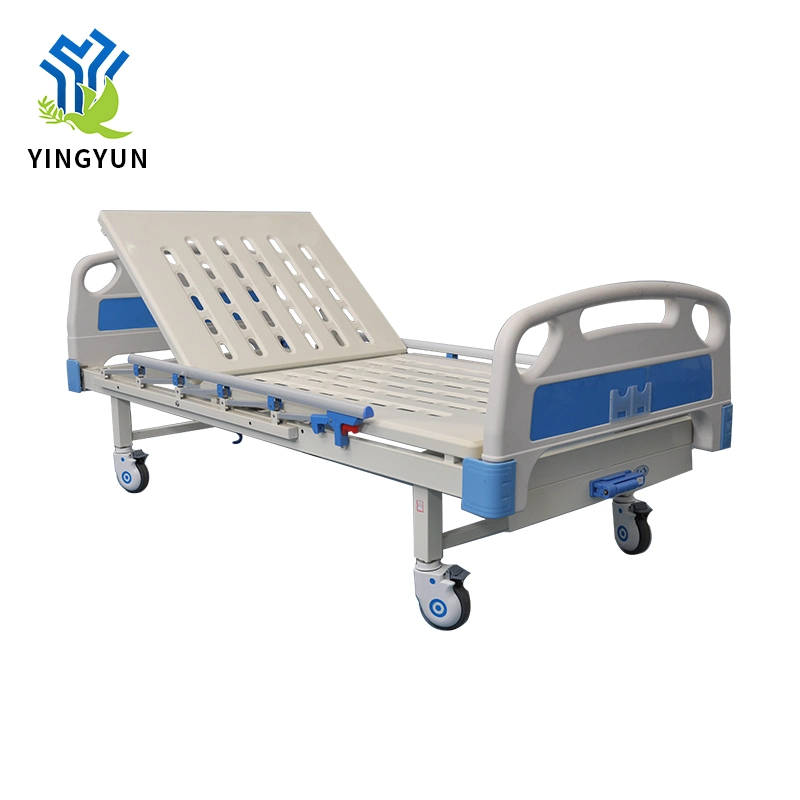 Medical Surgical Equipment Single Crank ABS Plastic Head Hospital Patient Bed