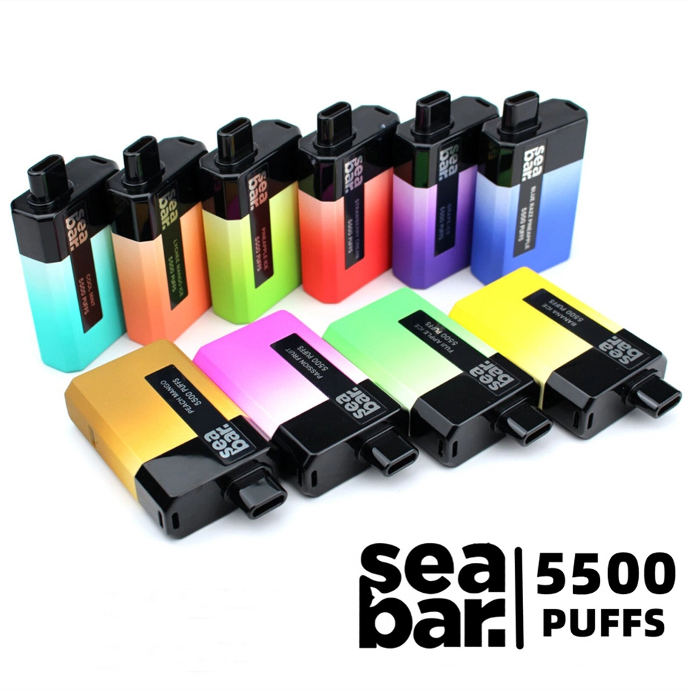 Seabar 5500 Puffs Shenzhen E Cigarette Mayoreo desechable VAPE Pen Vaporeta Electrónica de cigarrillos pañal mejor 5000 Puff