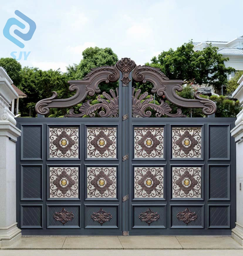 Luxury Aluminum Fence Garden Electric Double Swing Gate