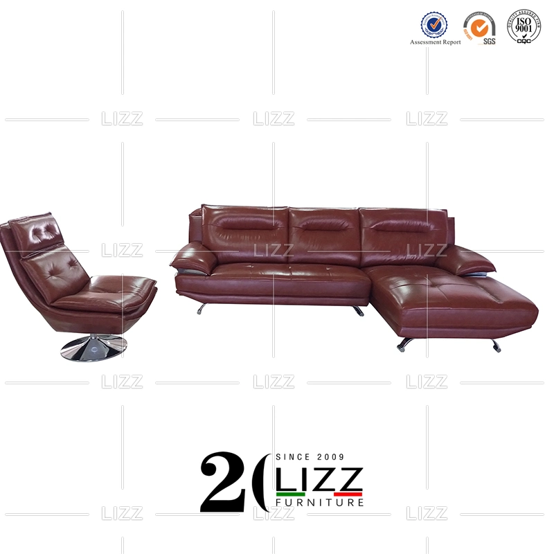 Moderno sofá de couro com cadeira