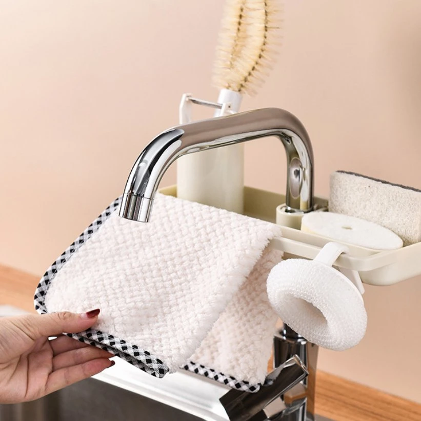 Kitchen Accessories Sink Drain Basket Hanging Sink Towel Rack