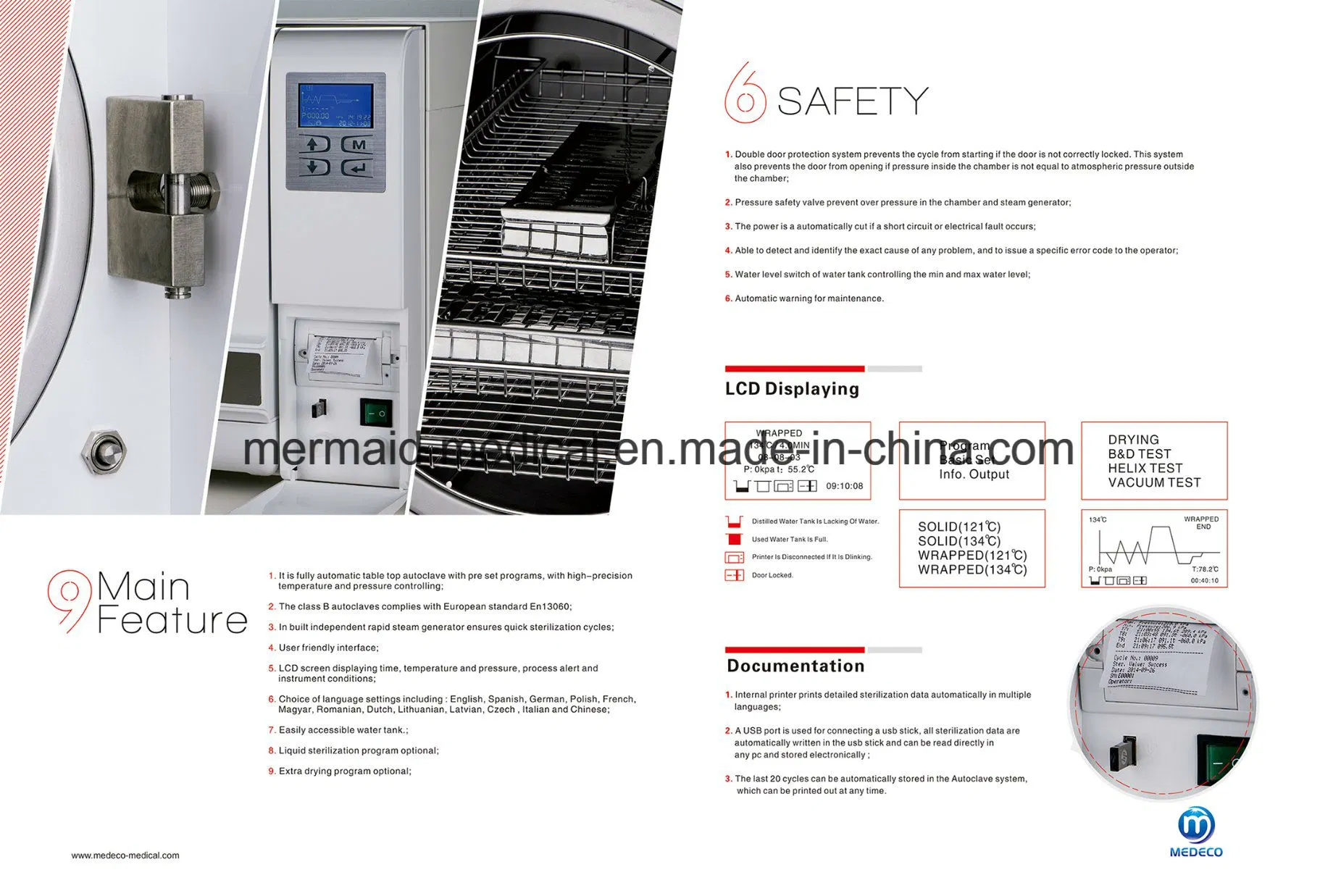 Ste-23-K 23L Autoclave Dental de sobremesa con Inter Impresora (Veterinario de la clase N Esterilizadores Autoclave)