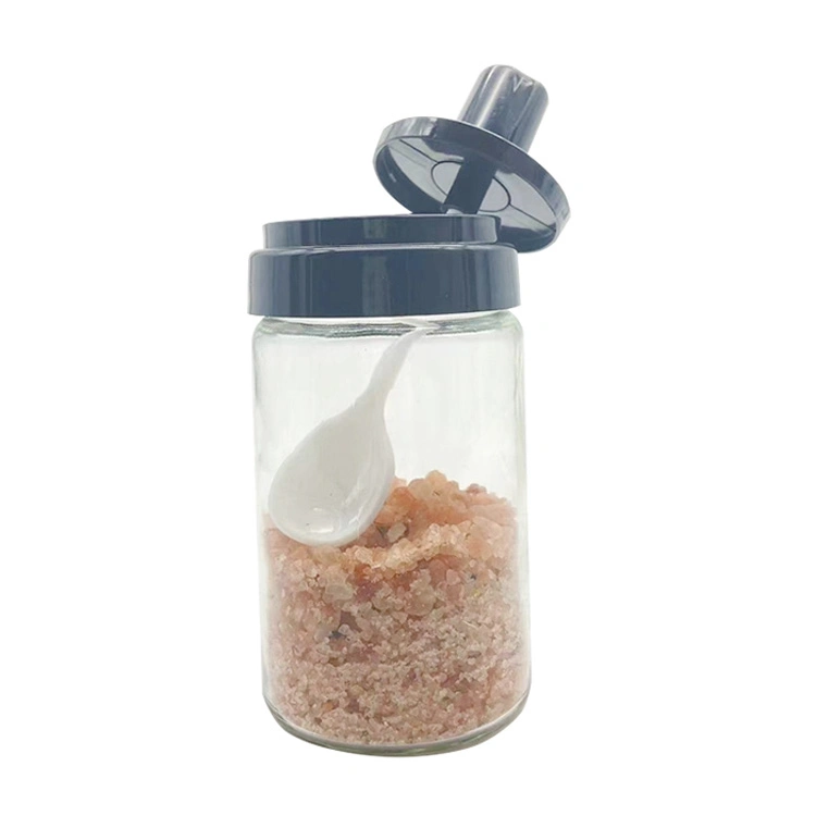 Cozinha de vidro Condimentosos Spice Jar Pimenta Galheta Garrafa de óleo com uma colher