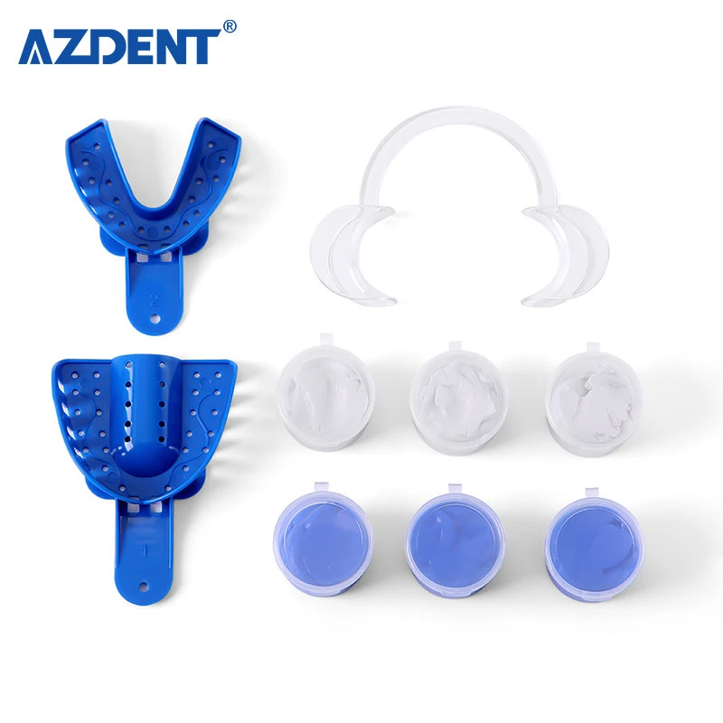Dental mayorista nuevo material de impresión de caucho de silicona azul y blanco, Quick Set